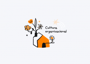 Casa com flores e estrelas ao redor, destacando a cultura organizacional.