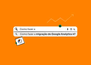 Barra de pesquisa com a pergunta: como fazer a migração do Google Analytics 4?