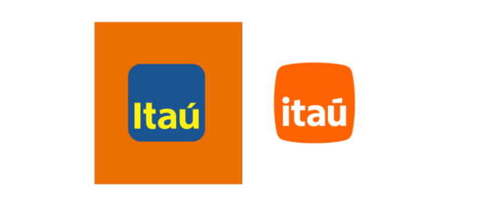 Rebranding de marcas famosas com destaque para a evolução do logotipo da empresa Itaú.