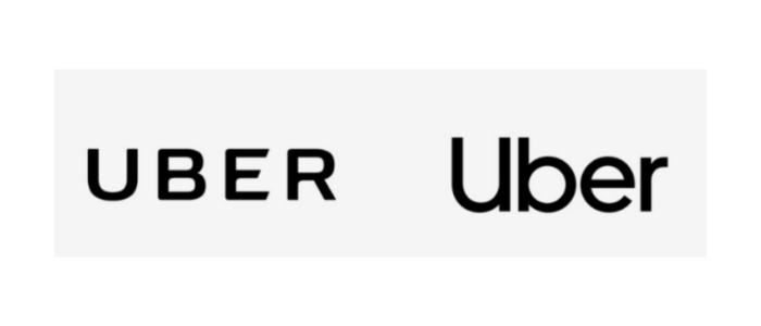 Rebranding de marcas famosas com destaque para a evolução do logotipo da empresa Uber.